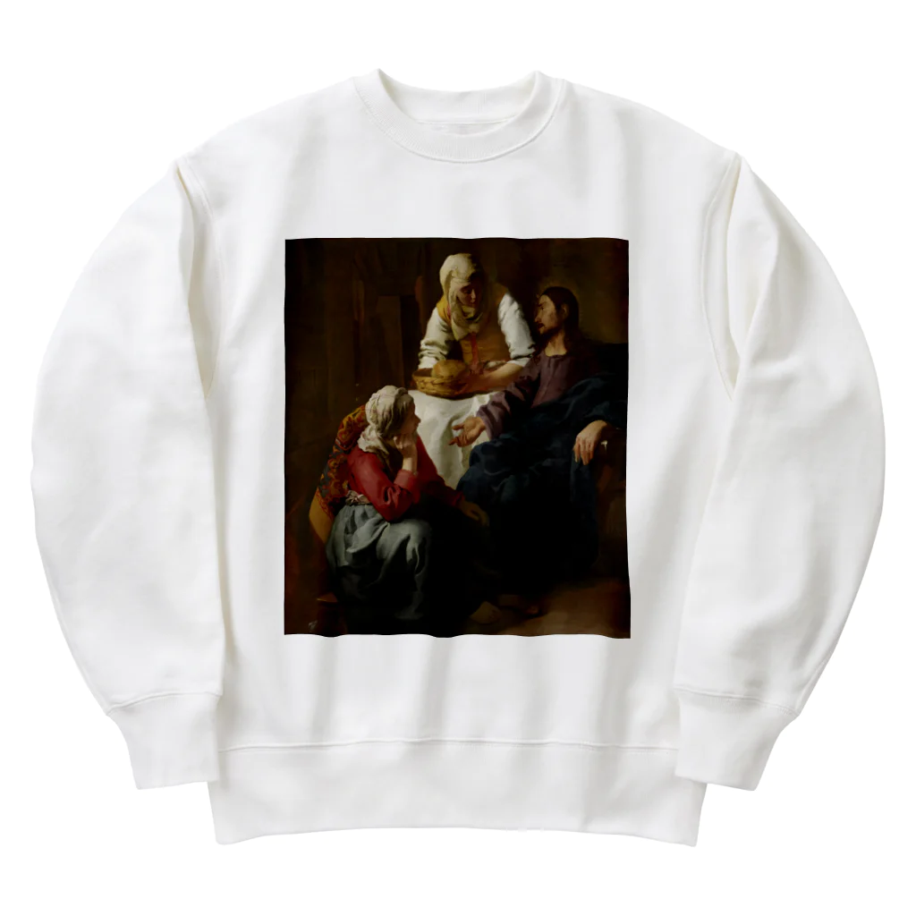 世界美術商店のマルタとマリアの家のキリスト / Christ in the House of Martha and Mary Heavyweight Crew Neck Sweatshirt