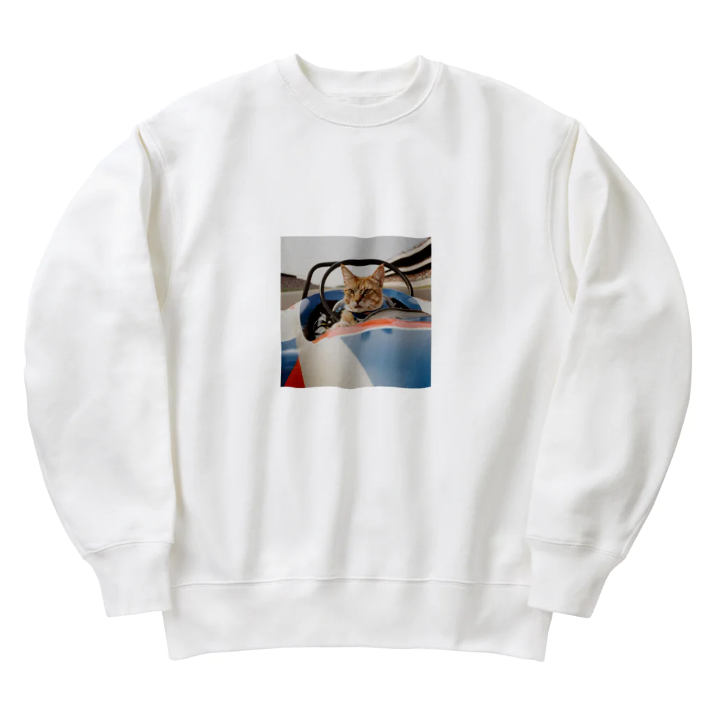 保護ねこねっこ倶楽部のスピードスターにゃんこ Heavyweight Crew Neck Sweatshirt