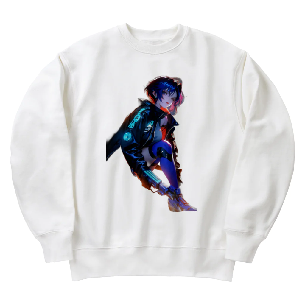 DRILLERのAI美少女サイバーパンク Heavyweight Crew Neck Sweatshirt