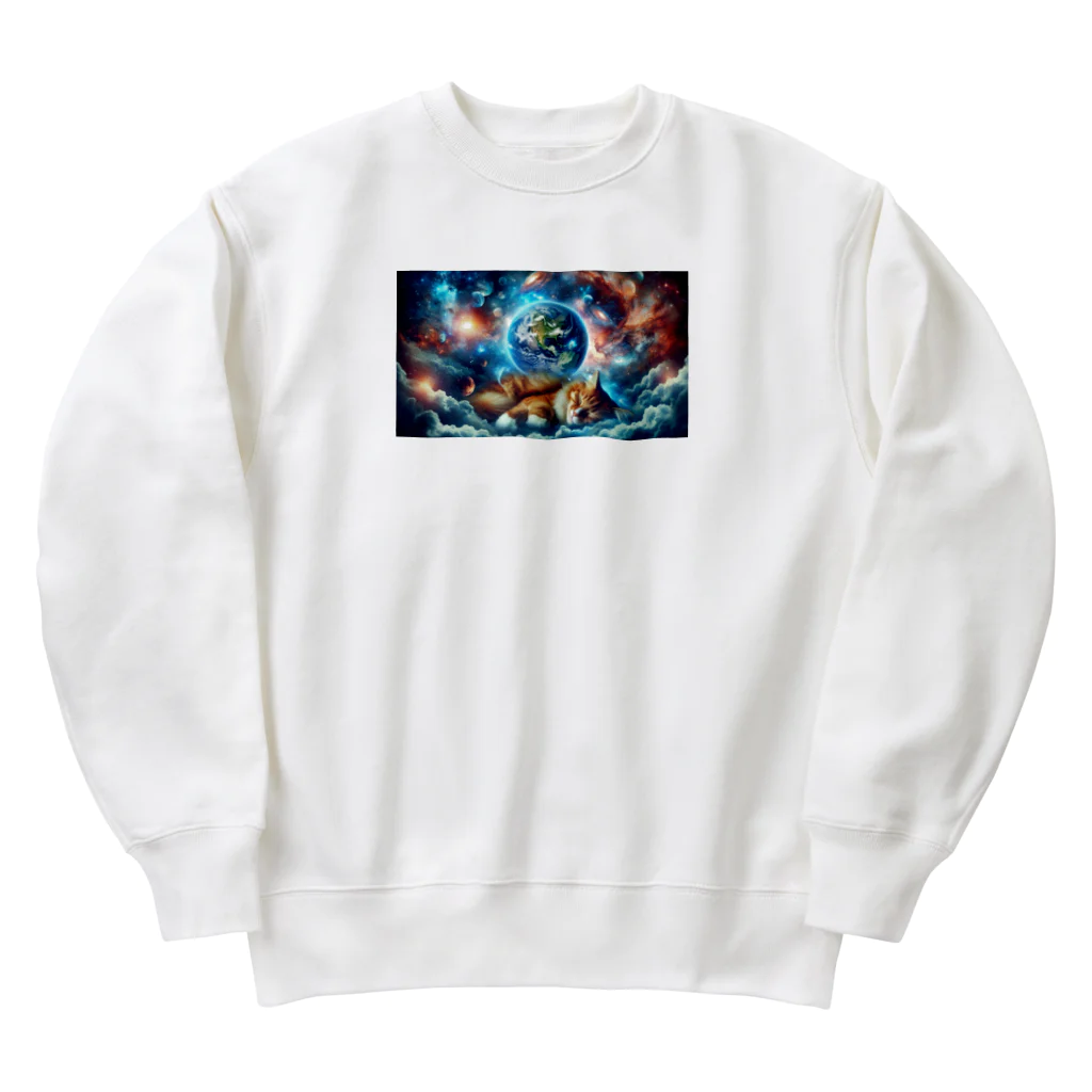 space catの夢見る猫 Heavyweight Crew Neck Sweatshirt