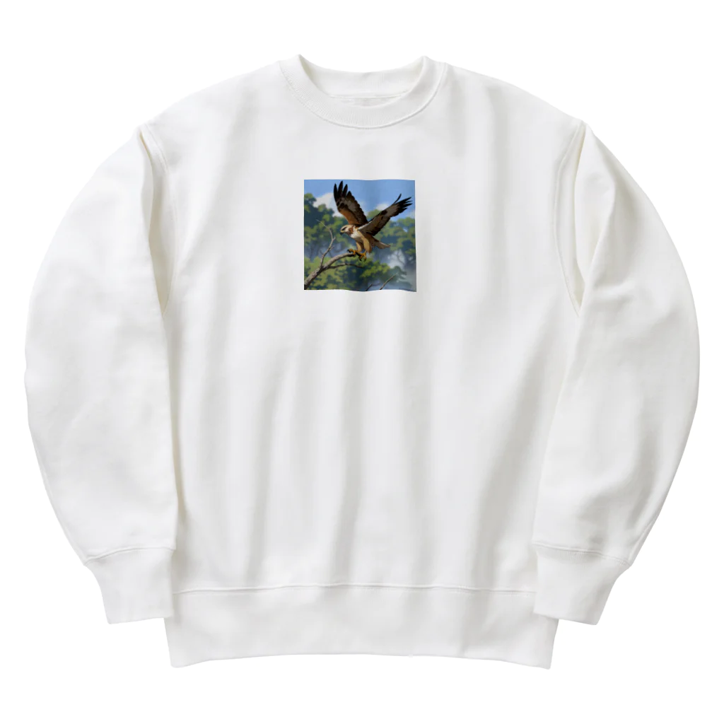 ganeshaの空中でバランスを保っているタカ Heavyweight Crew Neck Sweatshirt