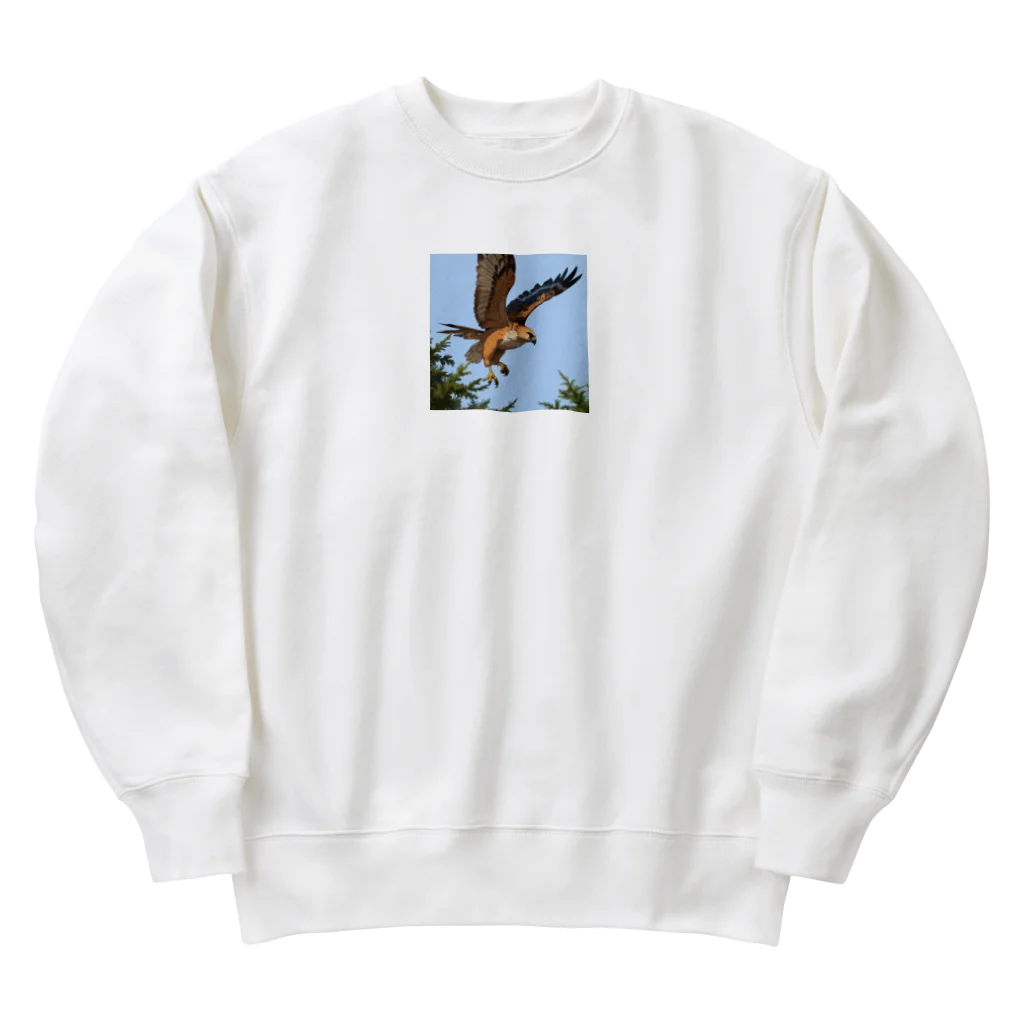 ganeshaの鳥の羽ばたきに続く鷹 Heavyweight Crew Neck Sweatshirt