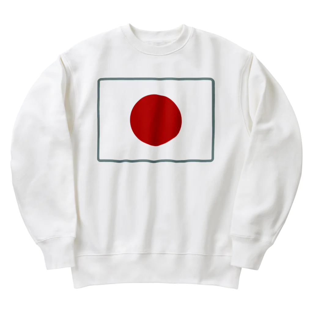 お絵かき屋さんの日本の国旗 Heavyweight Crew Neck Sweatshirt