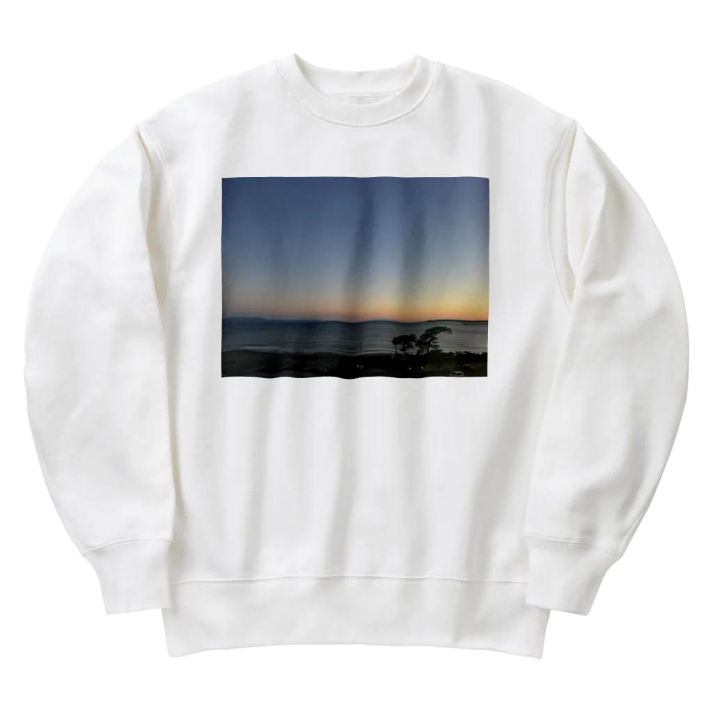 syo tam Enaのただの夕方の海 Heavyweight Crew Neck Sweatshirt