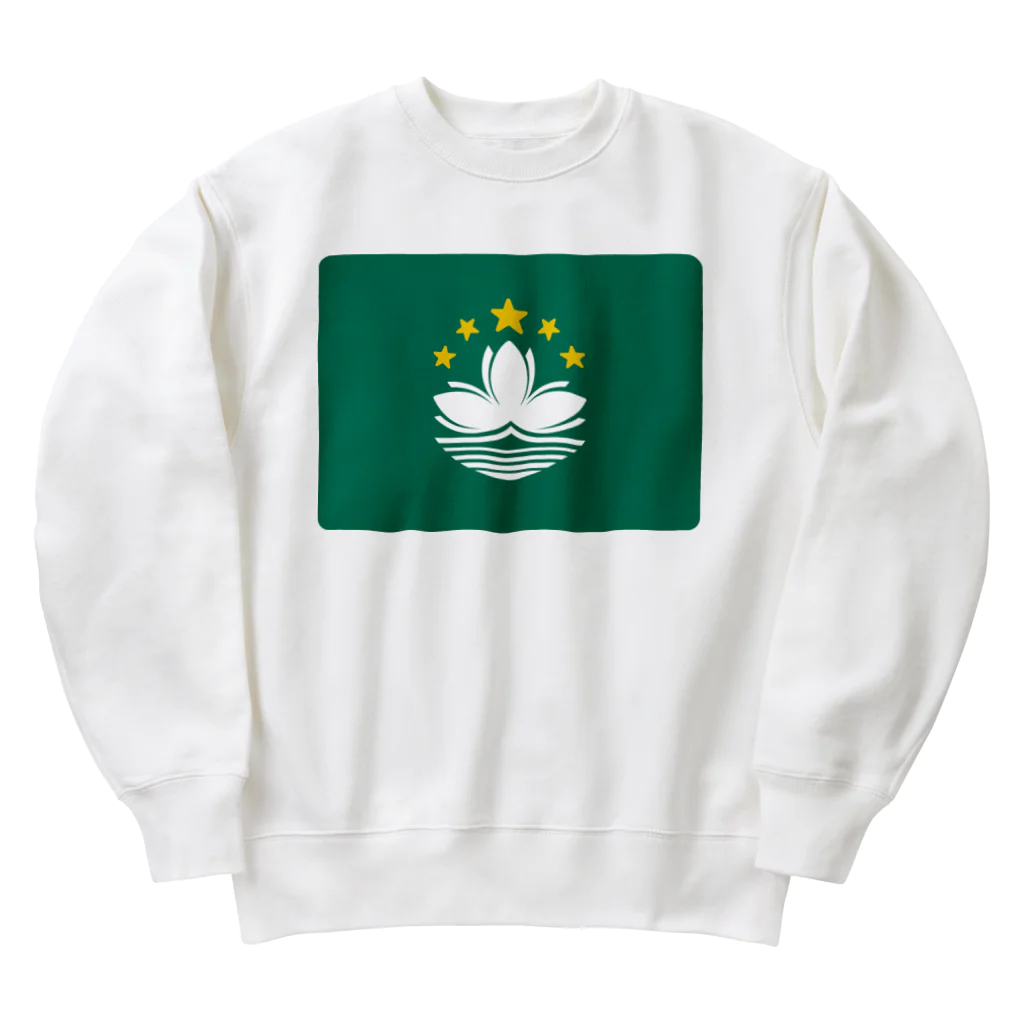 お絵かき屋さんのマカオの旗 Heavyweight Crew Neck Sweatshirt