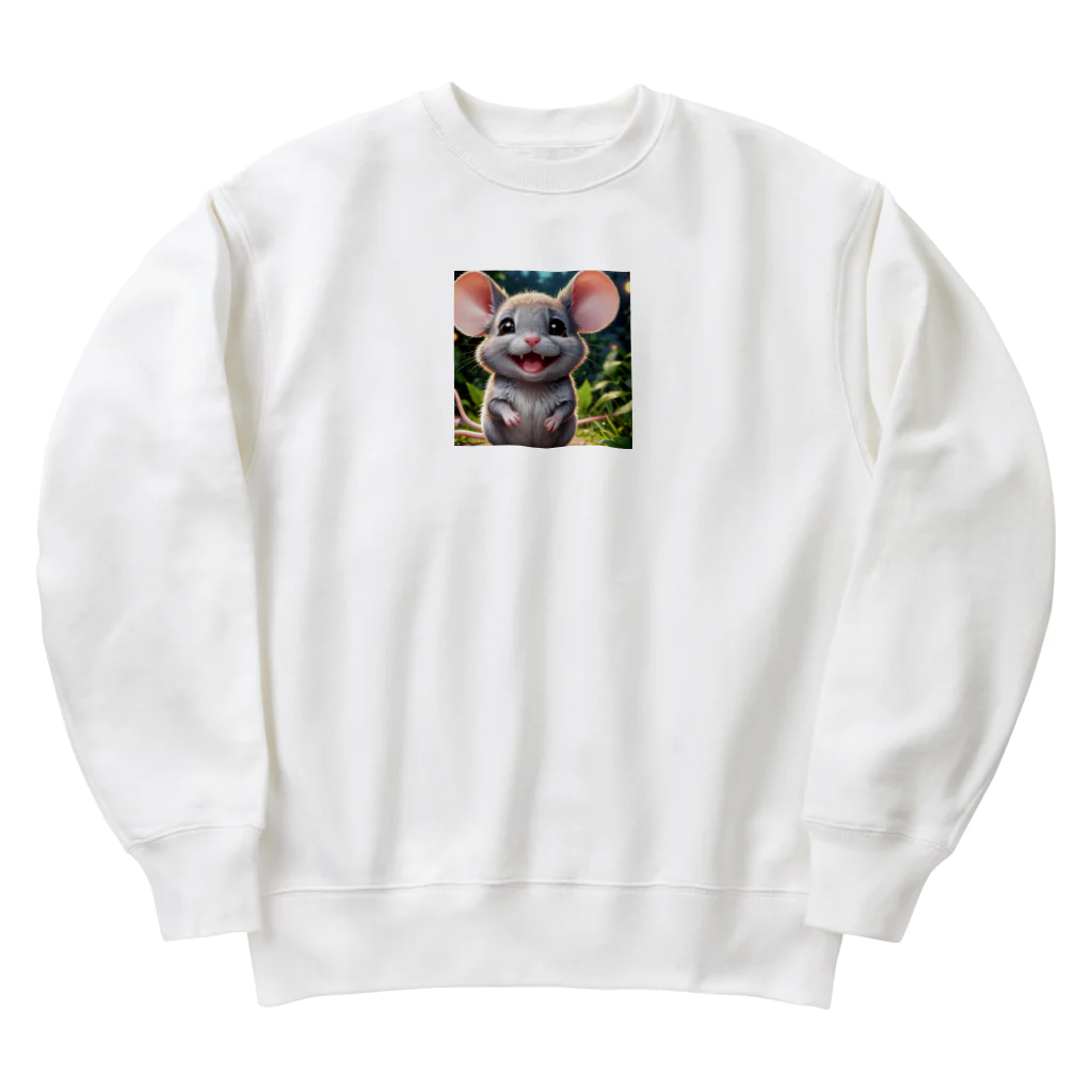 Fujimishokaiのこのチャーミングなネズミがあなたの心を癒します。 Heavyweight Crew Neck Sweatshirt