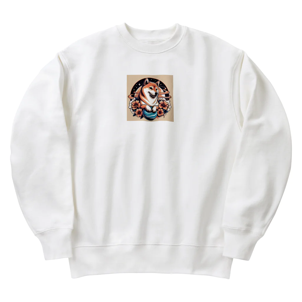 Huku5の全世界人気の柴犬 Heavyweight Crew Neck Sweatshirt