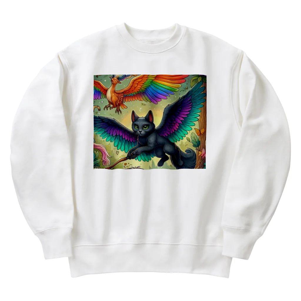 momonekokoの黒猫の魔法使い Heavyweight Crew Neck Sweatshirt