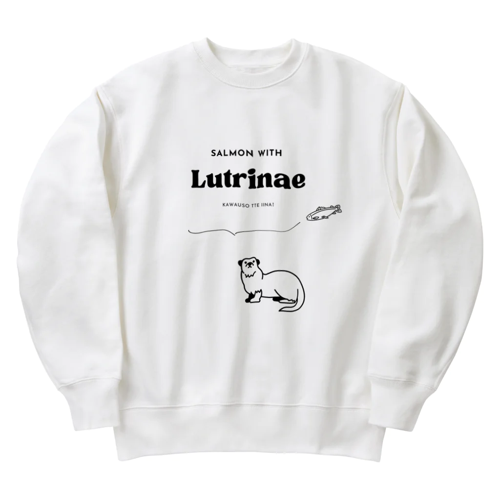 Lutrinaeのカワウソ / SALMON WITH Heavyweight Crew Neck Sweatshirt