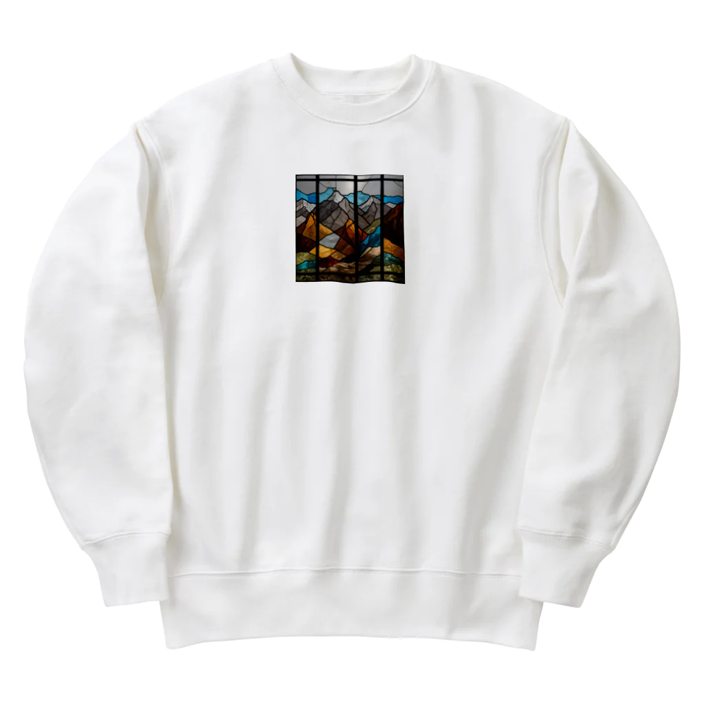 ganeshaの南米アンデス山脈のステンドグラス Heavyweight Crew Neck Sweatshirt