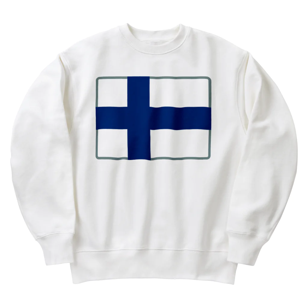 お絵かき屋さんのフィンランドの国旗 Heavyweight Crew Neck Sweatshirt