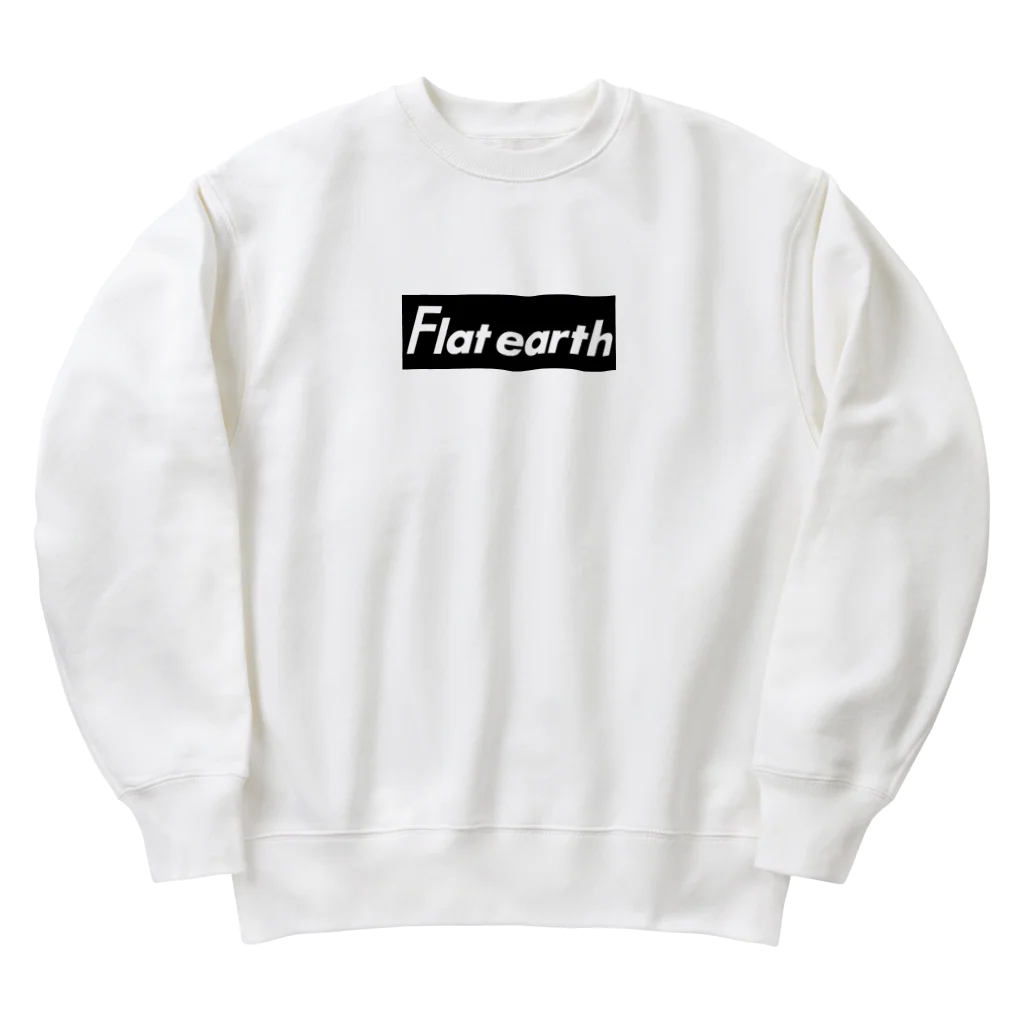 Mappila SHOPのFlatearth Box Logo (BLACK) フラットアース ボックスロゴ(ブラック) Heavyweight Crew Neck Sweatshirt