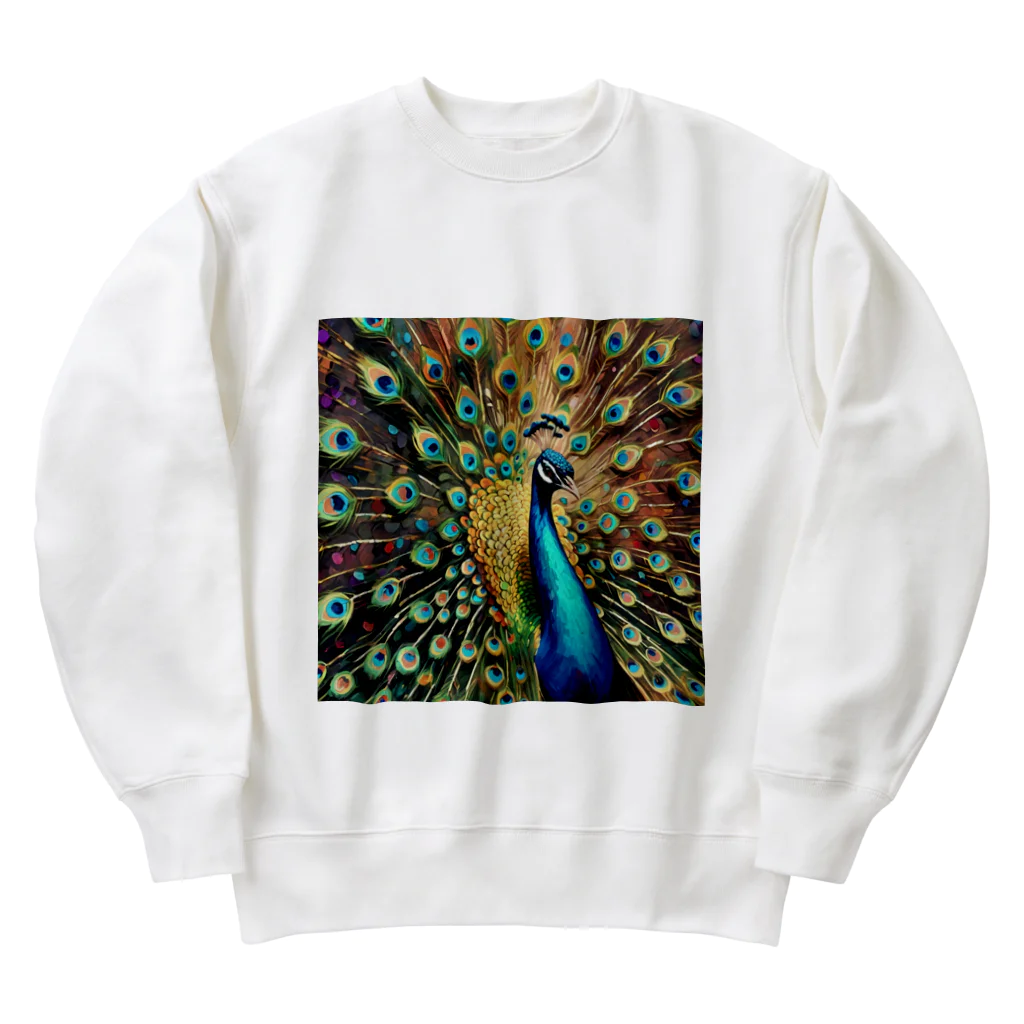 makaron_ronの孔雀油絵風 Heavyweight Crew Neck Sweatshirt