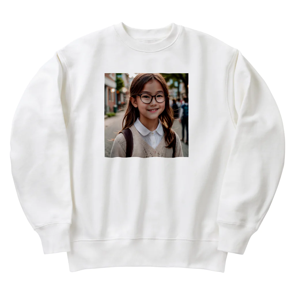 yuyuu_youtubeのメガネの少女 Heavyweight Crew Neck Sweatshirt