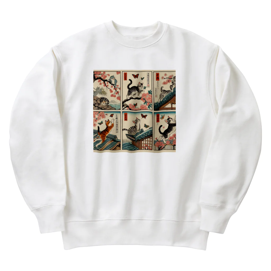 猫LOVE items Noahの猫LOVE items 鯖虎　雉虎 Heavyweight Crew Neck Sweatshirt