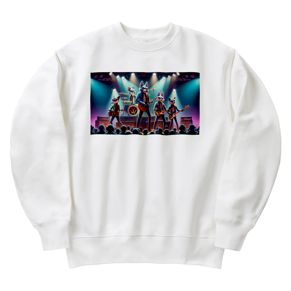 ANIMAL HEROES -musical band-のワイルドロックフェスタ - ダンシングアニマルズ Heavyweight Crew Neck Sweatshirt