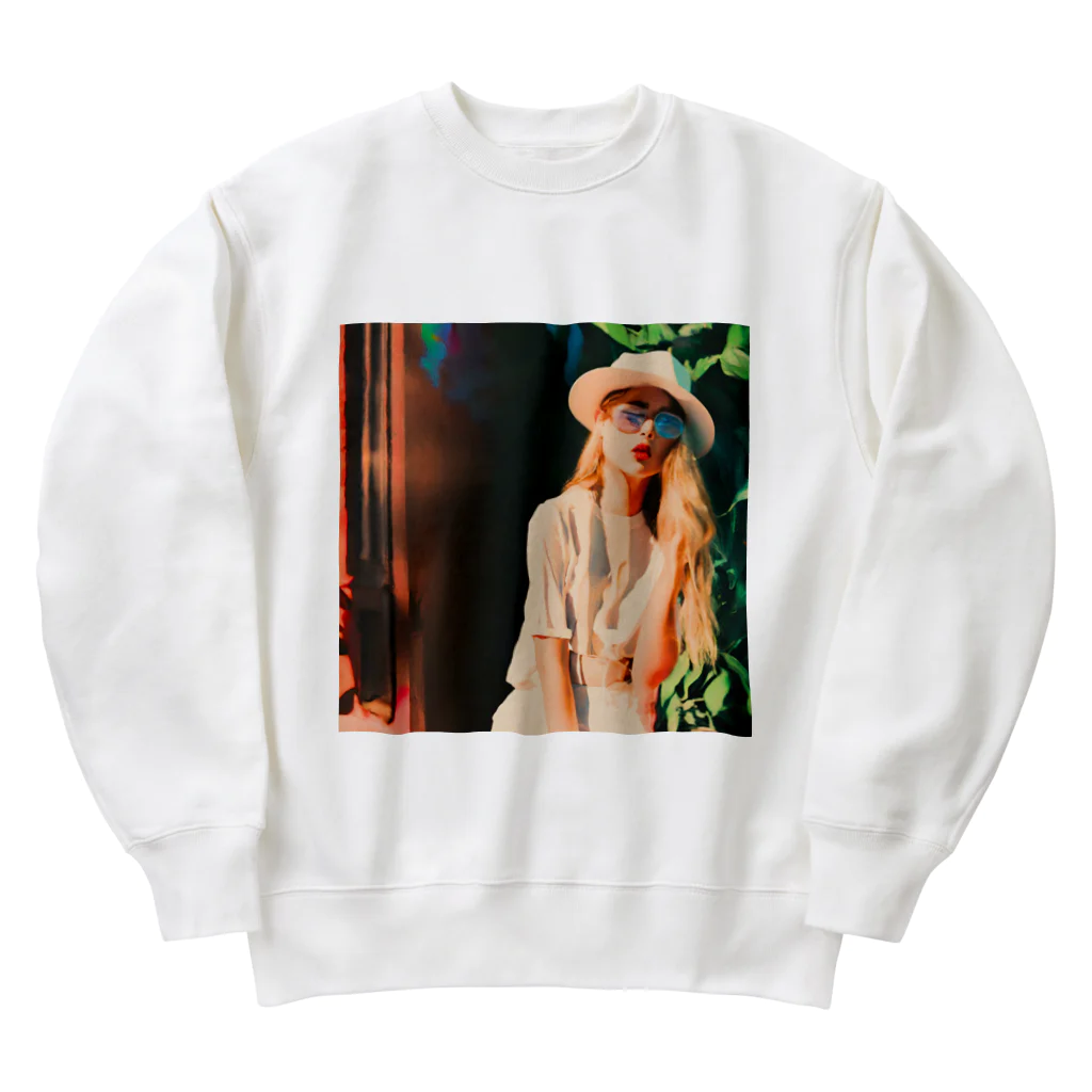 halpeeのgirl１ Heavyweight Crew Neck Sweatshirt