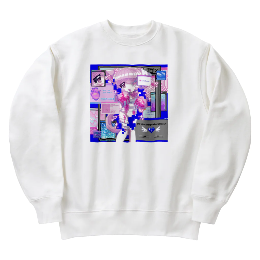 ムラサキゲジゲジのオンラインショップのマカロン ぐちゃぐちゃサイバー Heavyweight Crew Neck Sweatshirt