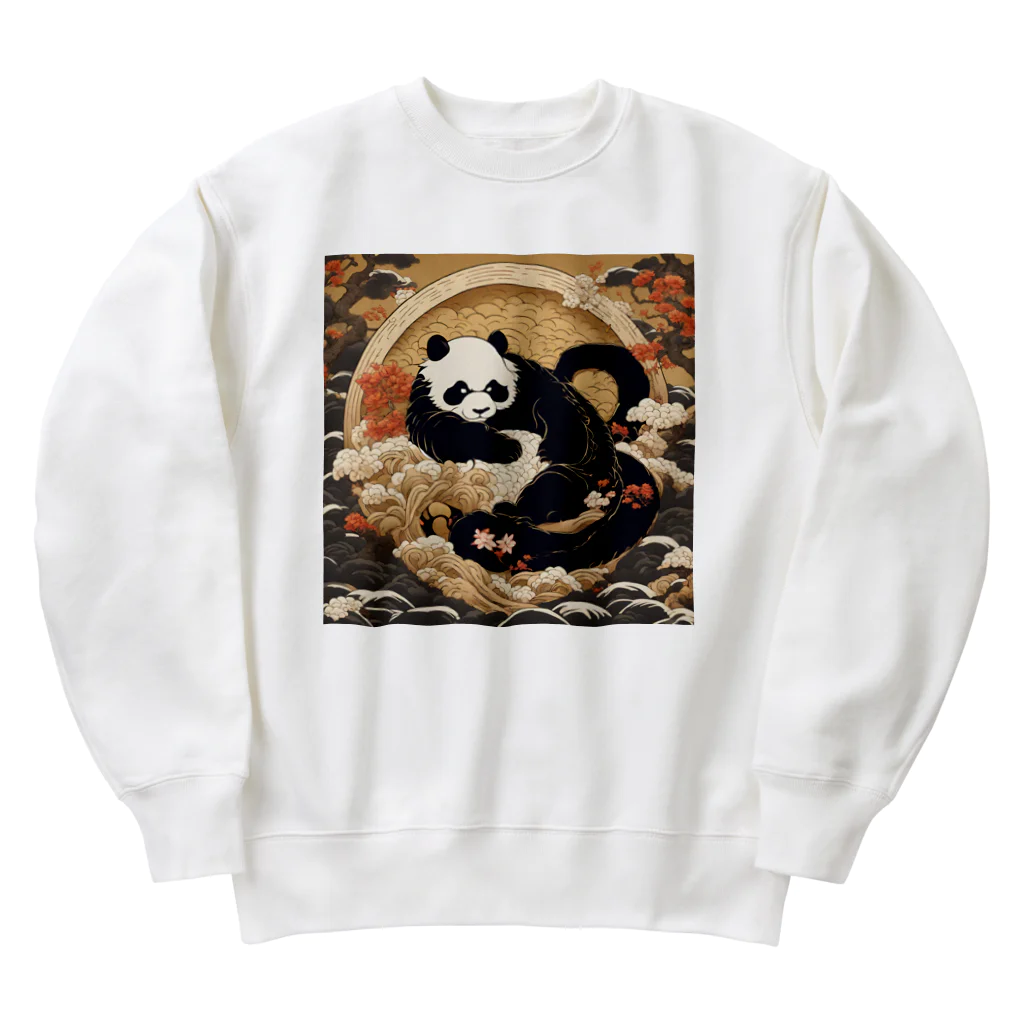 pandownloadの和風の最強パンダ Heavyweight Crew Neck Sweatshirt