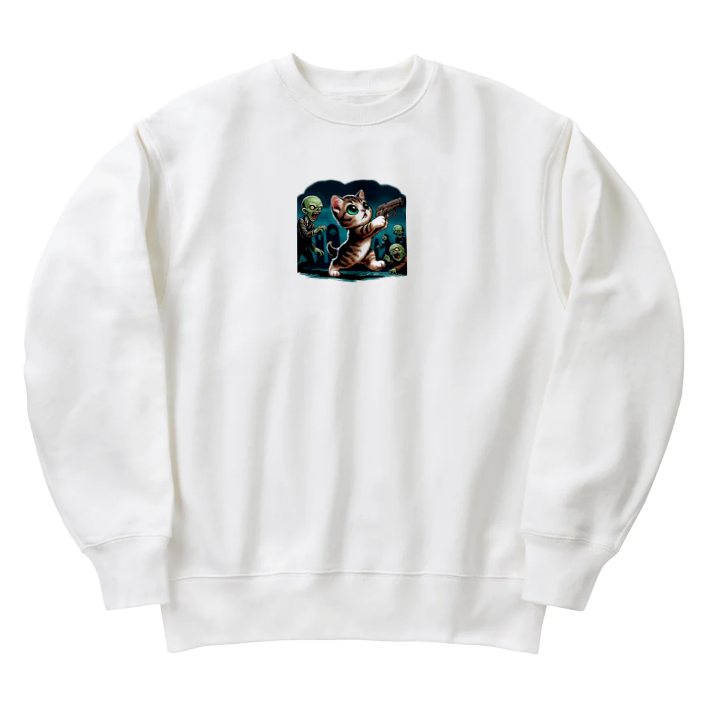 子猫カーニバルの子猫ハザード Heavyweight Crew Neck Sweatshirt