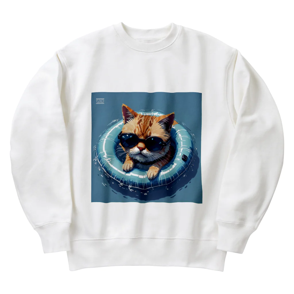 メロンパン猫のサマーキャット Heavyweight Crew Neck Sweatshirt