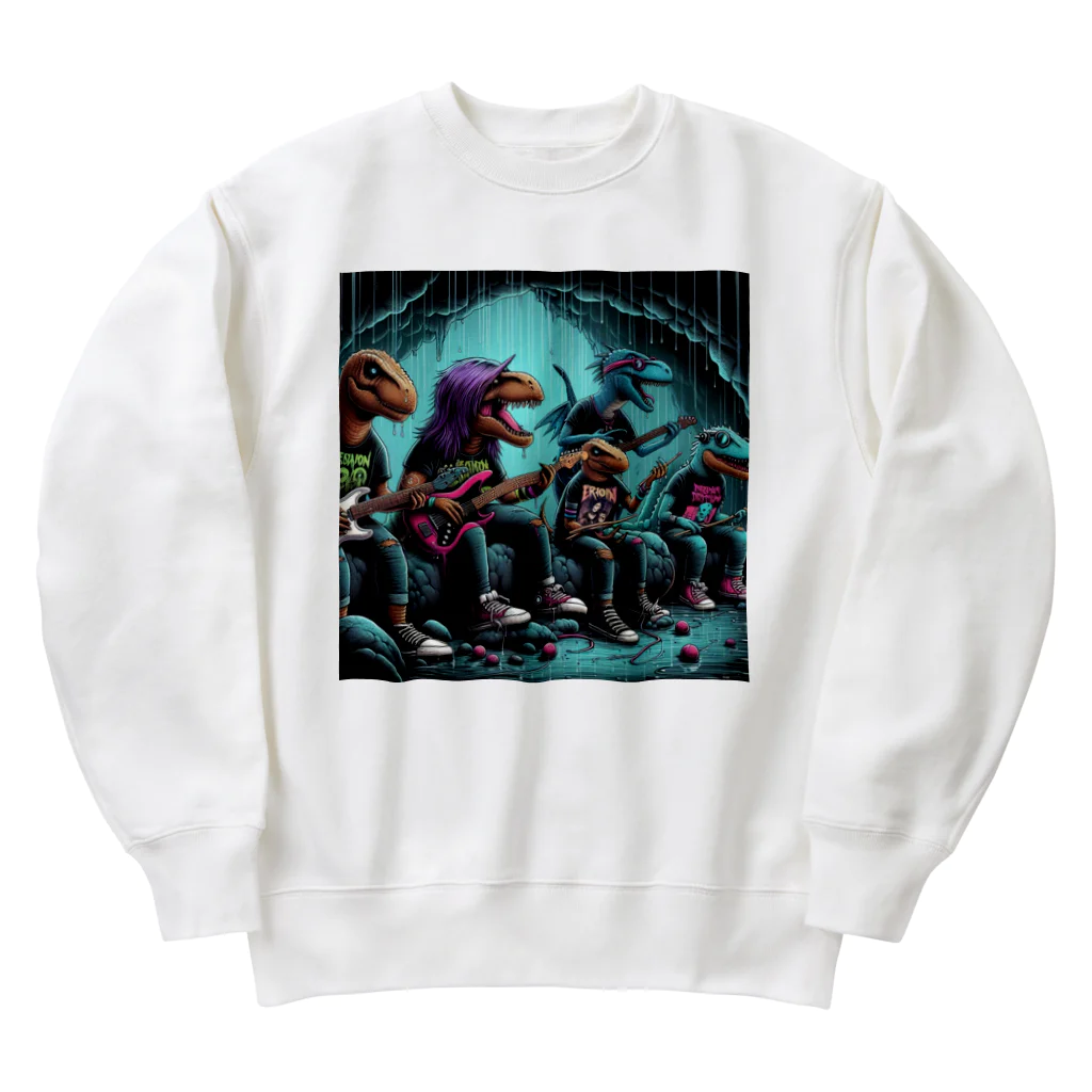 momonekokoのROCKな恐竜 Heavyweight Crew Neck Sweatshirt