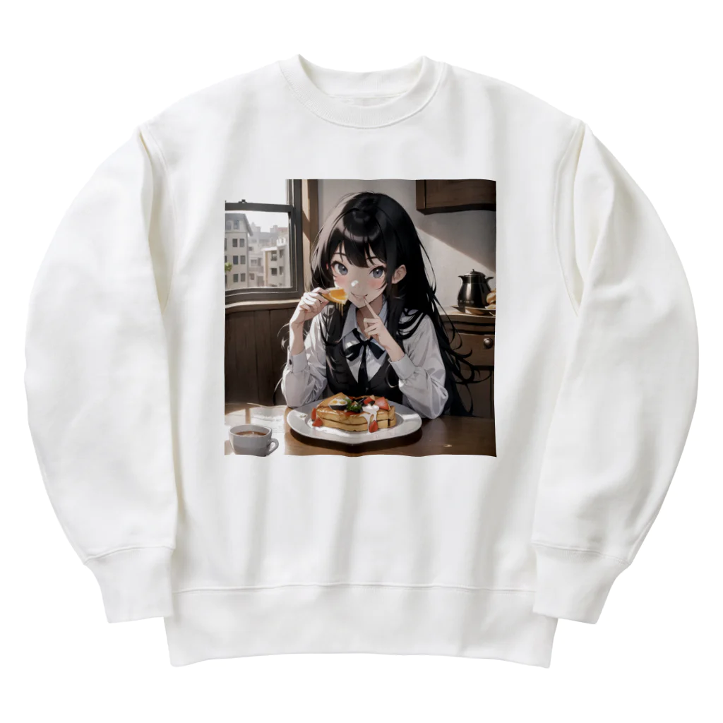 sgt-chikaraの朝食中の女子高生2 Heavyweight Crew Neck Sweatshirt