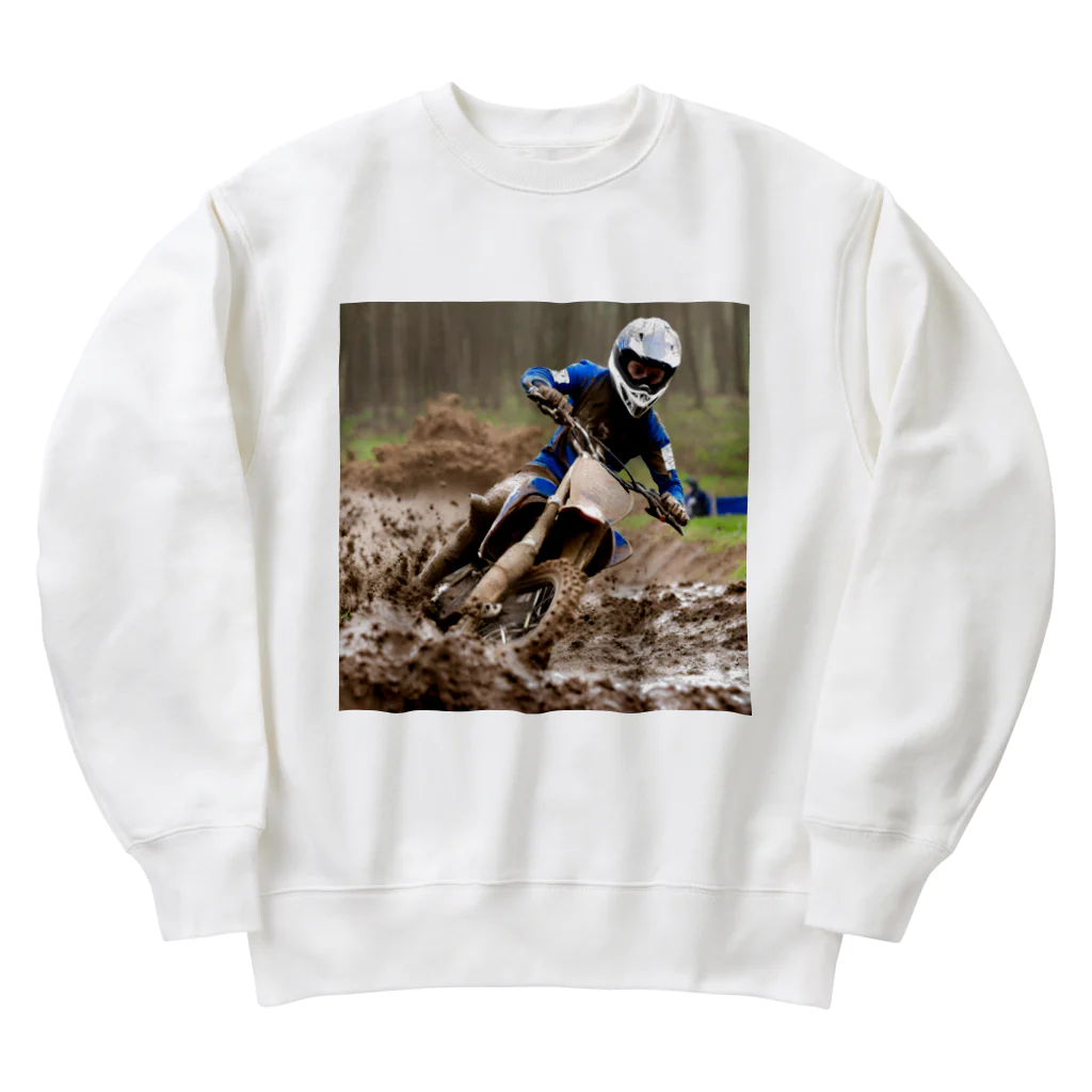 the blue seasonの泥の中の疾風 - モトクロスチャレンジ Heavyweight Crew Neck Sweatshirt