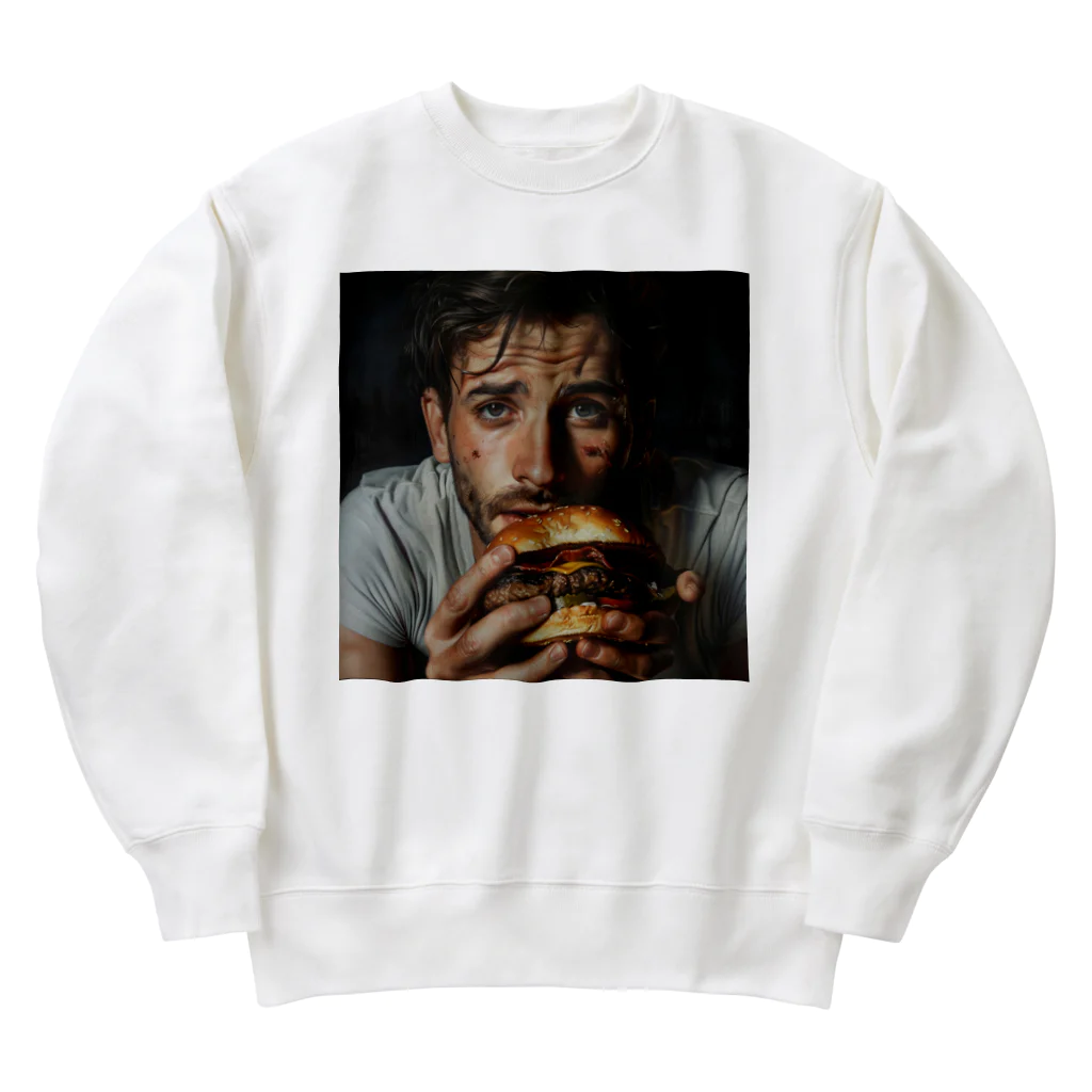 AQUAMETAVERSEのハンバーガーと男　エンジェル717 2065 Heavyweight Crew Neck Sweatshirt