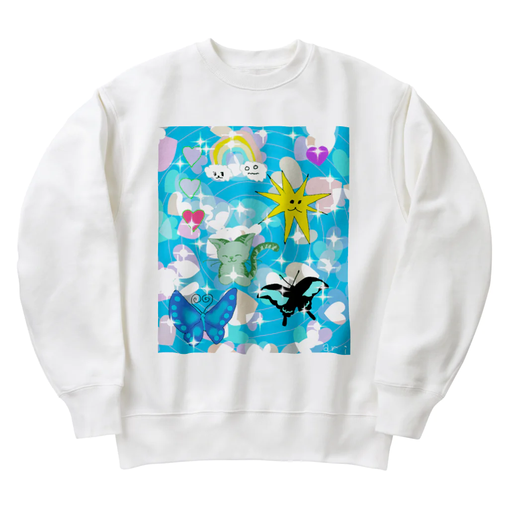 きたのかんむりのきらきら♪ねこ Heavyweight Crew Neck Sweatshirt