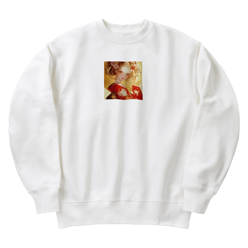 AQUAMETAVERSEの金の光に輝く赤い姫 Marsa 106 Heavyweight Crew Neck Sweatshirt