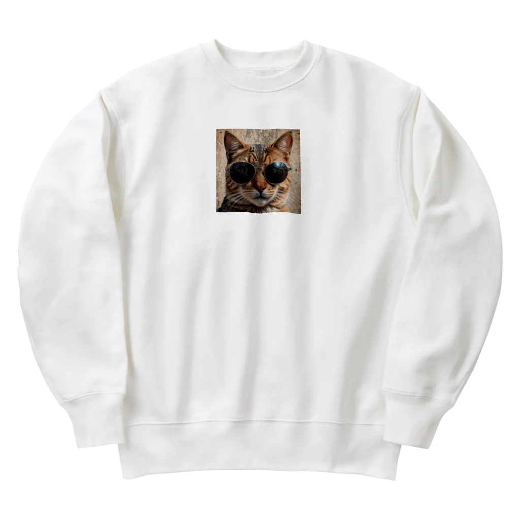 おさけふざけ＠アル中戦隊のにゃくざ Heavyweight Crew Neck Sweatshirt