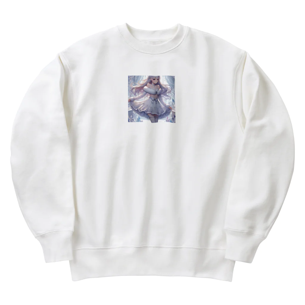 Cartoonのかわいいドレスの女の子 Heavyweight Crew Neck Sweatshirt