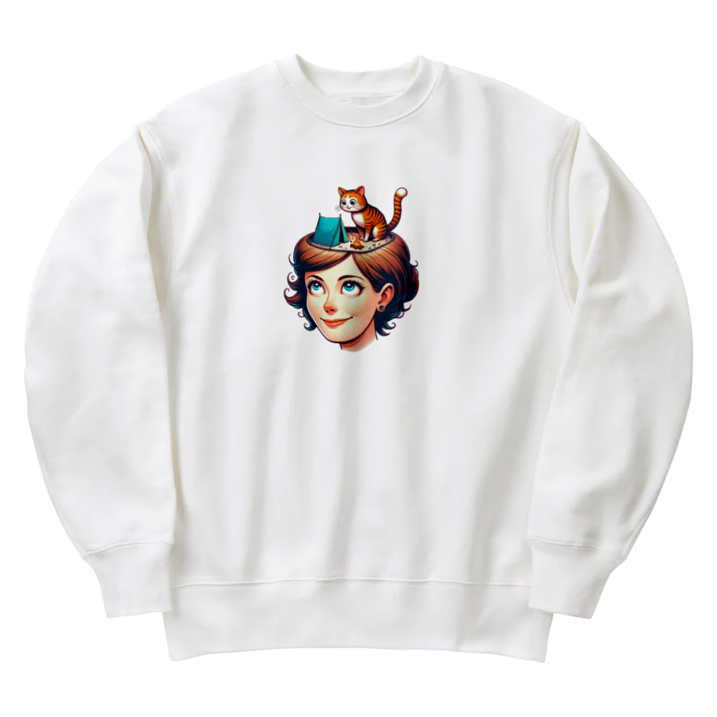 EseCAMPのキャンプ猫シリーズ Heavyweight Crew Neck Sweatshirt