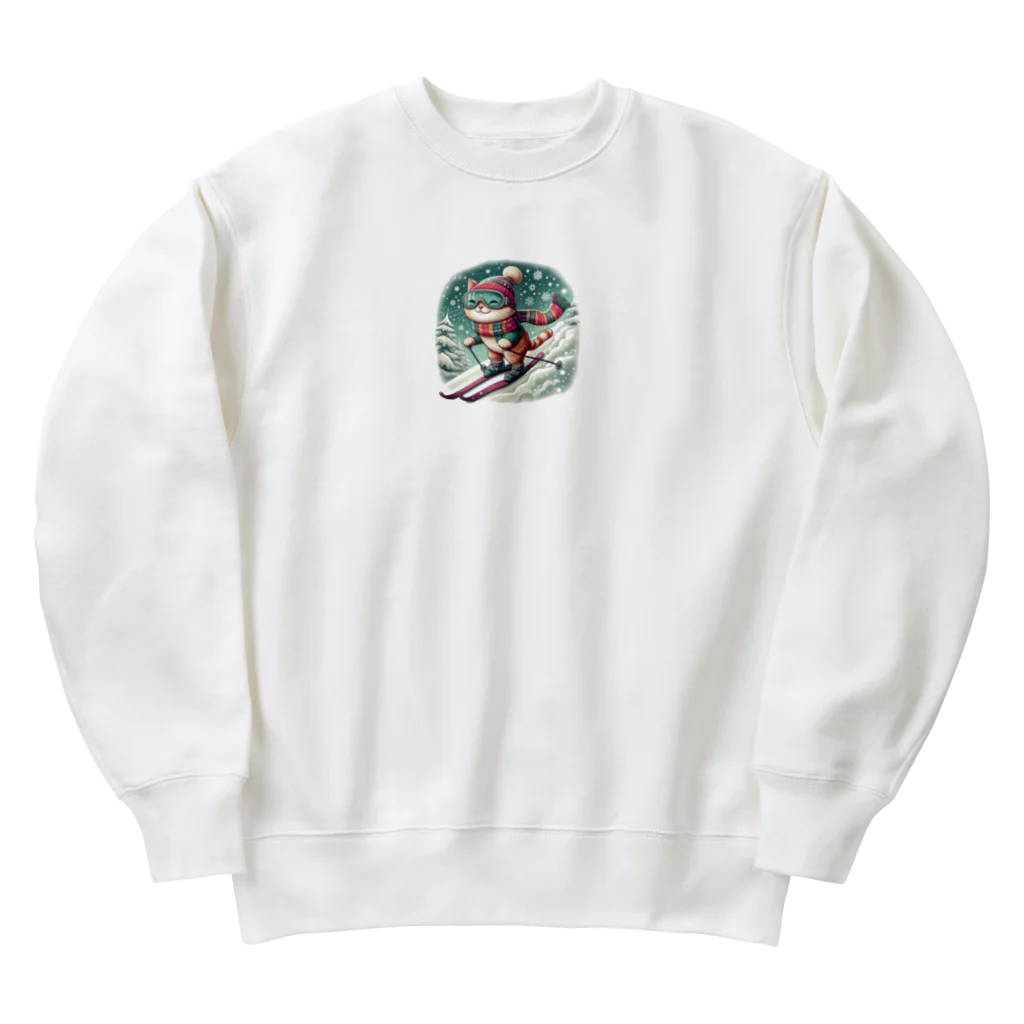 hyuga123のすべってます Heavyweight Crew Neck Sweatshirt