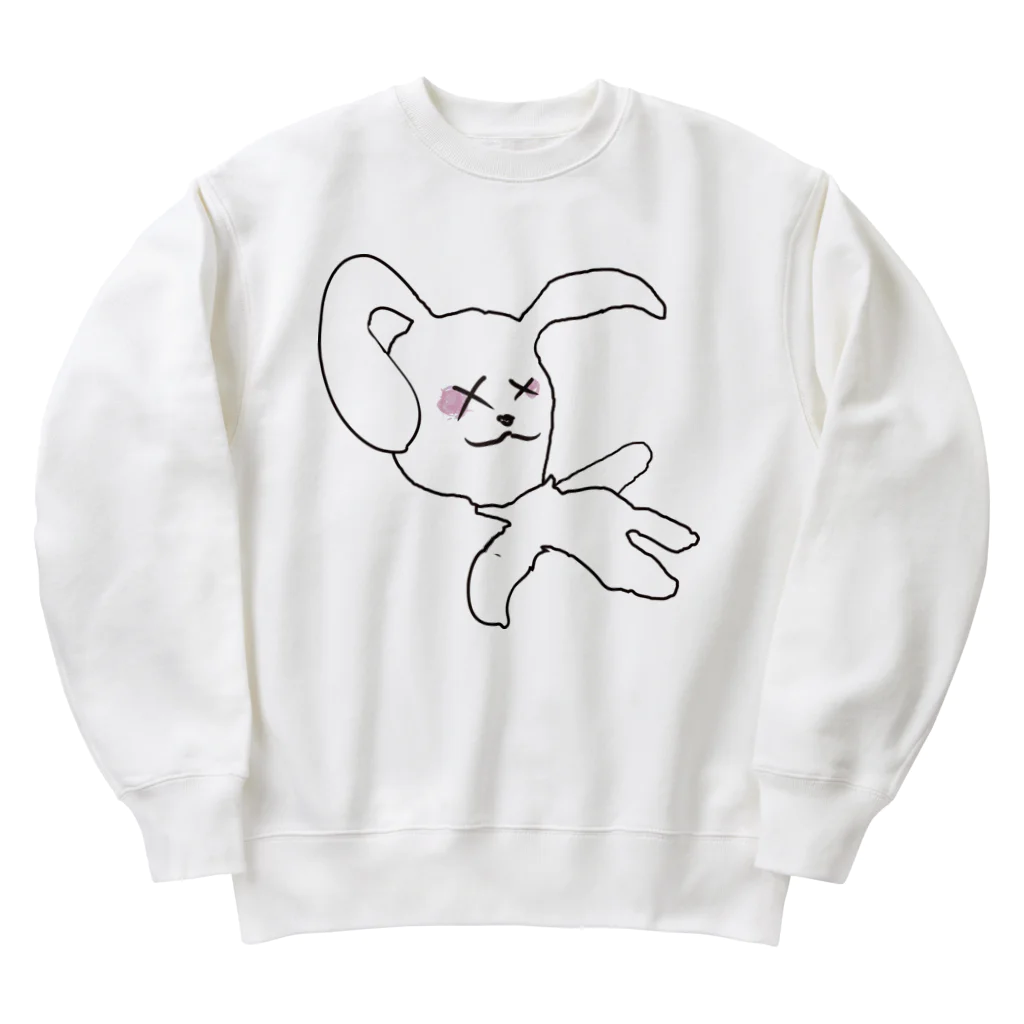 PALA's SHOP　cool、シュール、古風、和風、の居眠りウサギ君 Heavyweight Crew Neck Sweatshirt