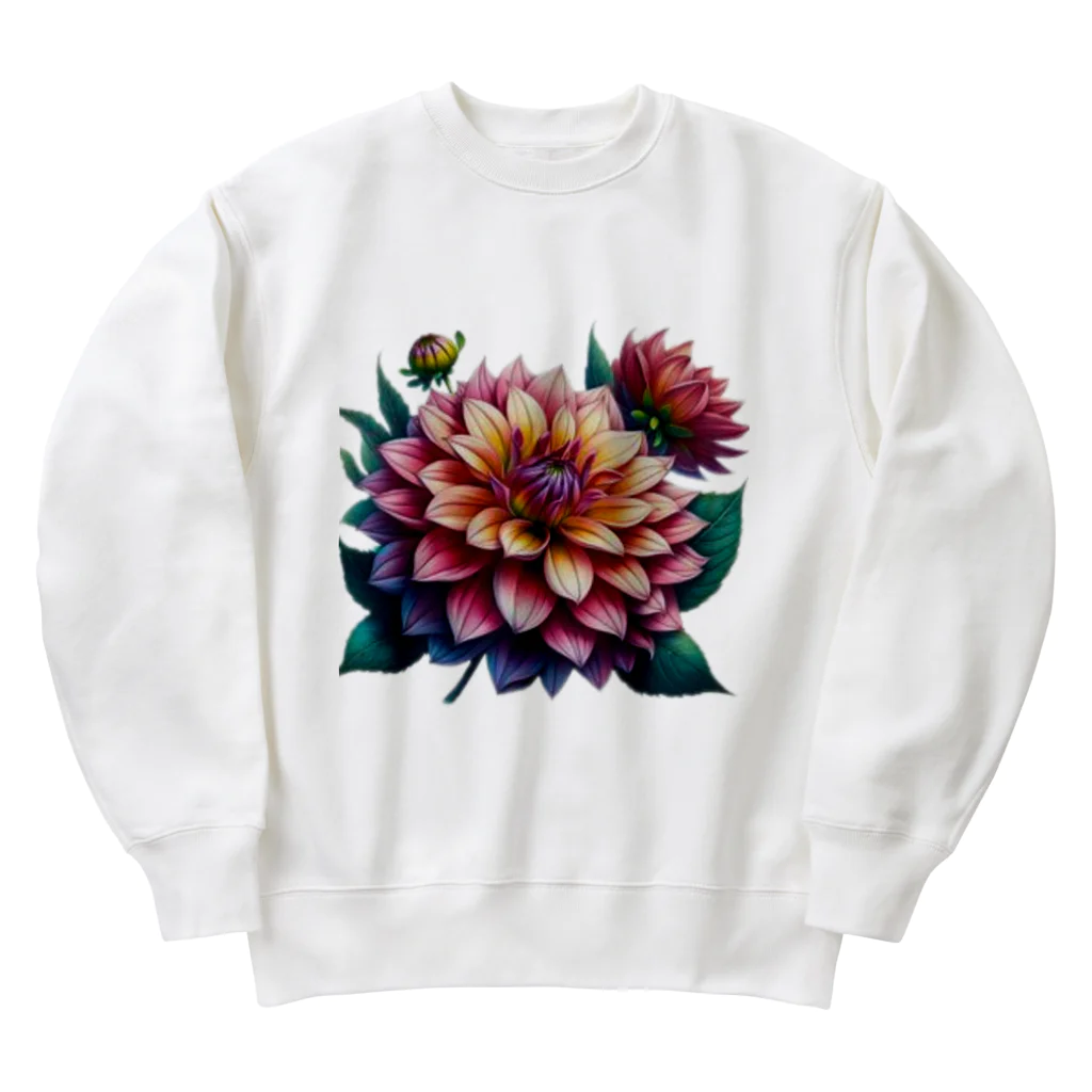 Have-good-luckのふんわりした花「ダリア」 Heavyweight Crew Neck Sweatshirt