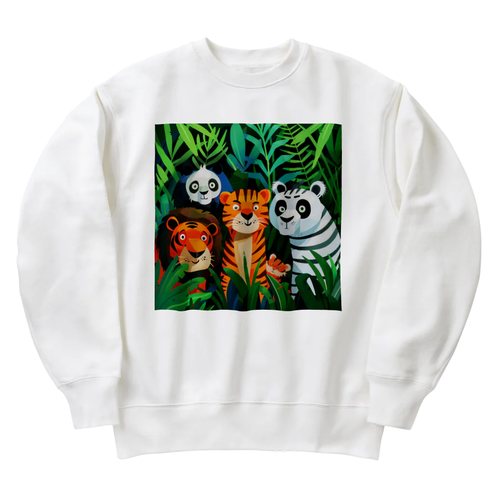 AQUAMETAVERSEの草村に潜む熊とらS Heavyweight Crew Neck Sweatshirt