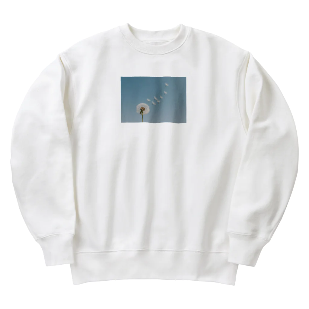 きまぐれ更新ゆるかわイラスト屋さんのたんぽぽの綿毛 Heavyweight Crew Neck Sweatshirt