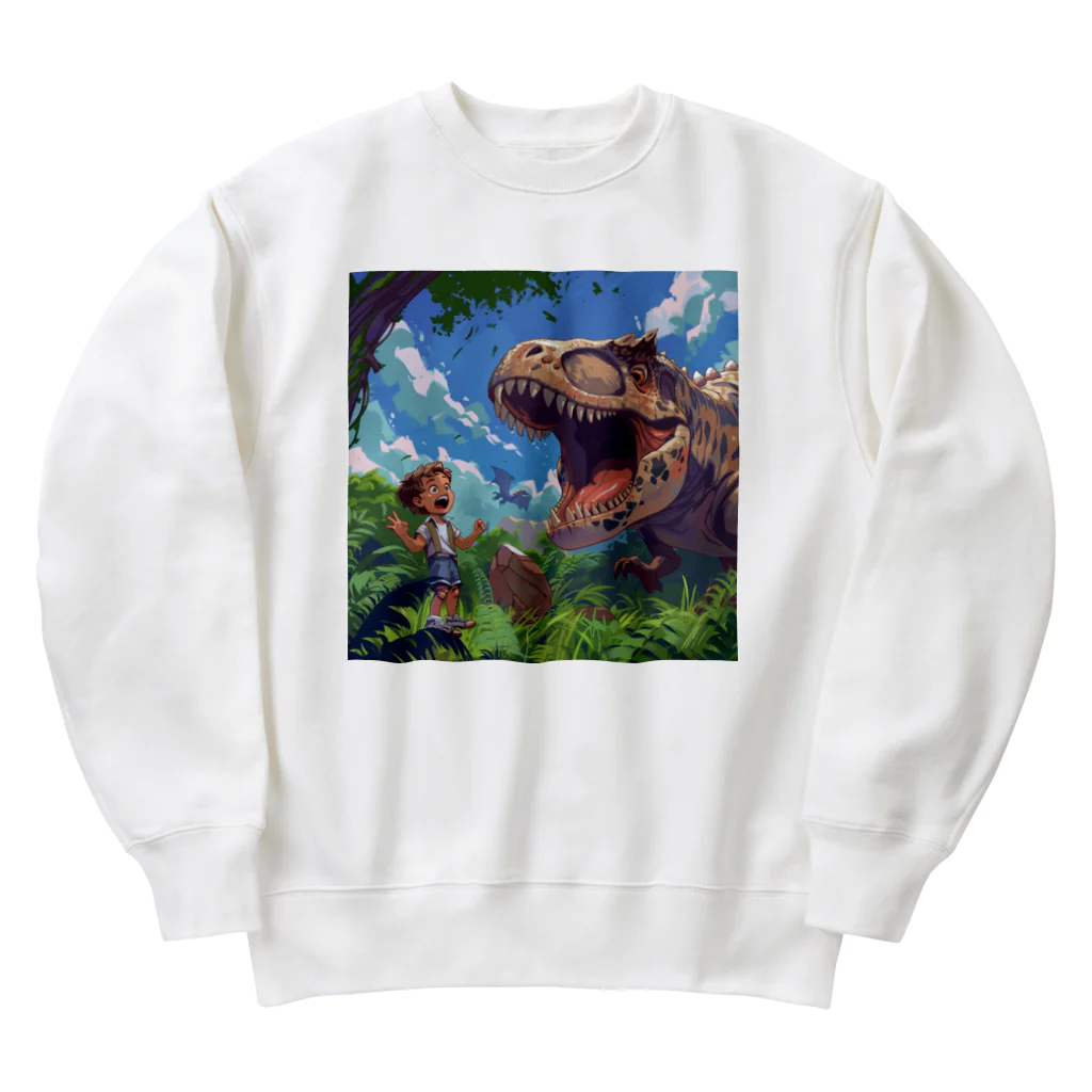 AQUAMETAVERSEの恐竜と少年　なでしこ1478 Heavyweight Crew Neck Sweatshirt