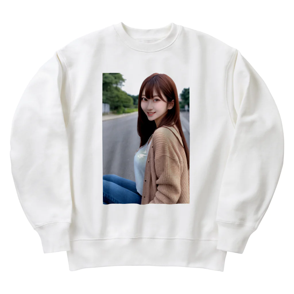 AI美女大好きクラブのAI美女とデート2 Heavyweight Crew Neck Sweatshirt