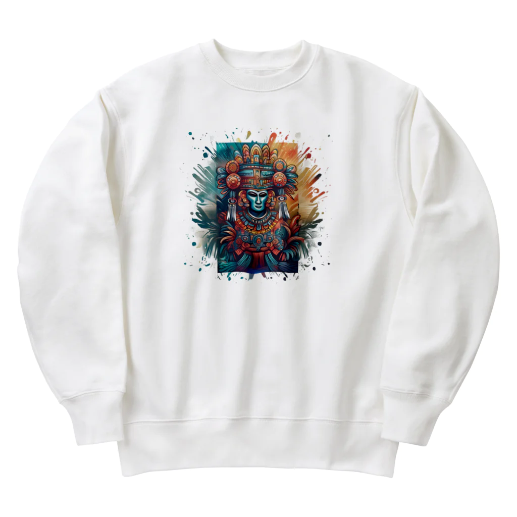 shime_savaのアステカあたりの雨の神様 Heavyweight Crew Neck Sweatshirt