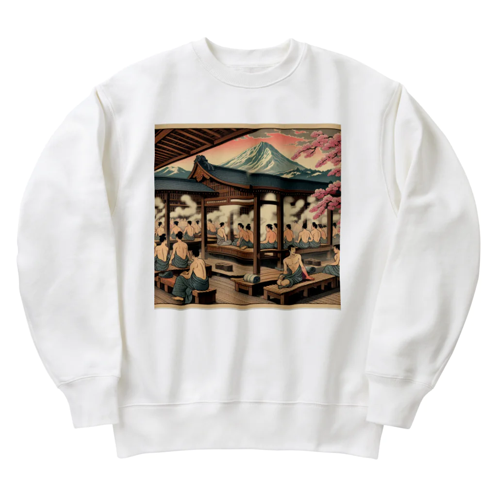 椿TSUBAKIの浮世絵風サウナ Heavyweight Crew Neck Sweatshirt