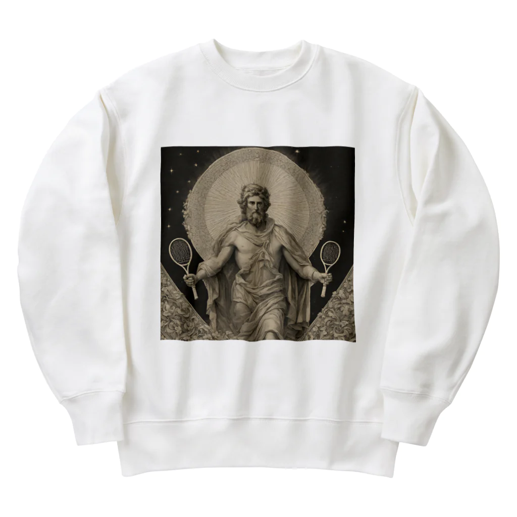 柴犬とテニスのGod of tennis Heavyweight Crew Neck Sweatshirt