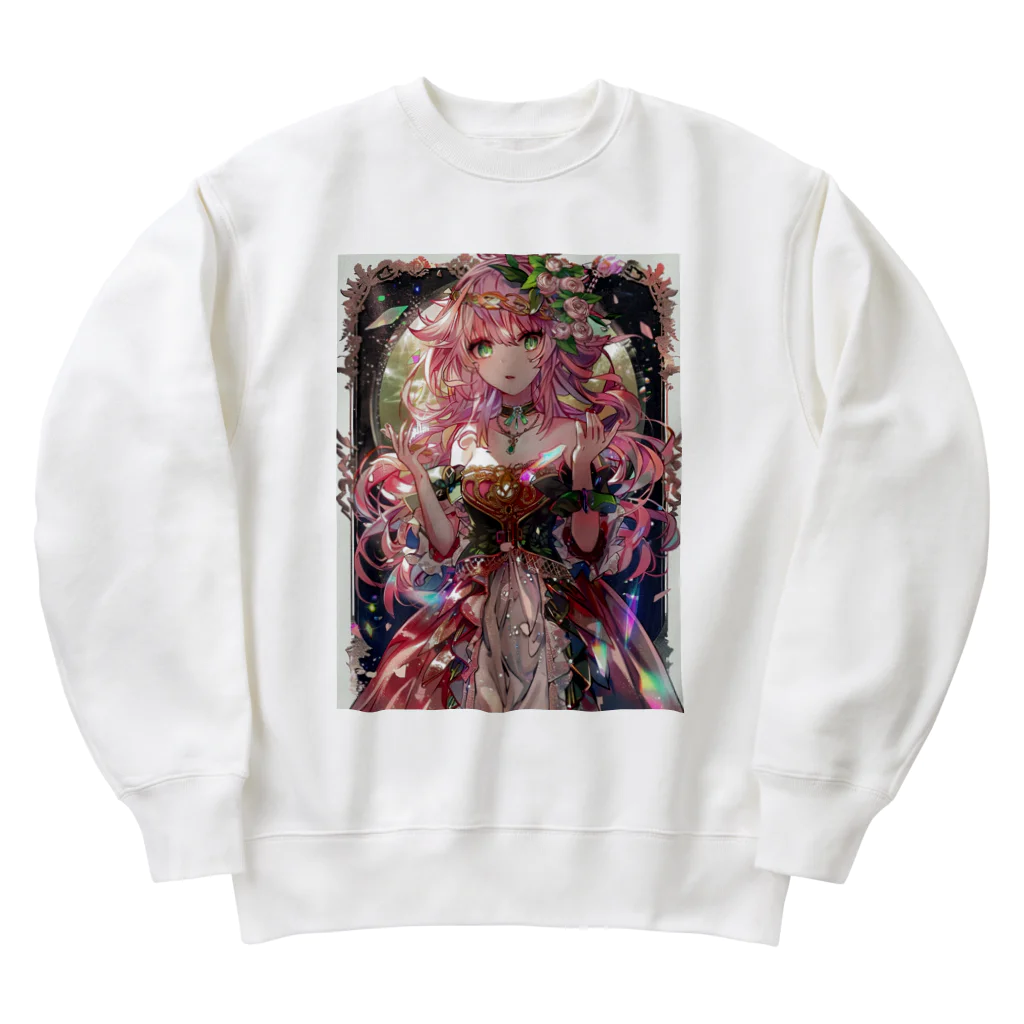 シロクマペンギンのローズプリンセス（プレミアムバージョン） Heavyweight Crew Neck Sweatshirt