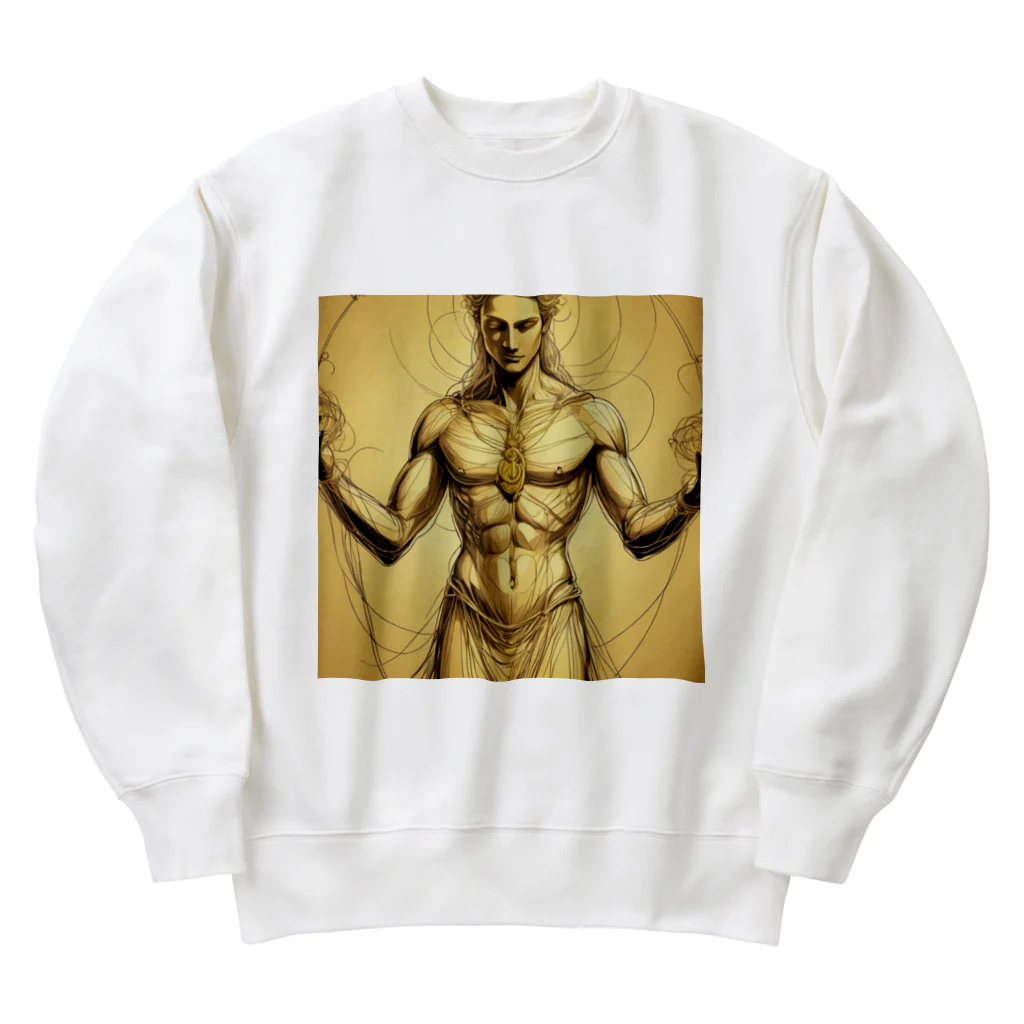 クリエイティブな大神と僕の偶然出会えるように運命の糸を操る神様 Heavyweight Crew Neck Sweatshirt