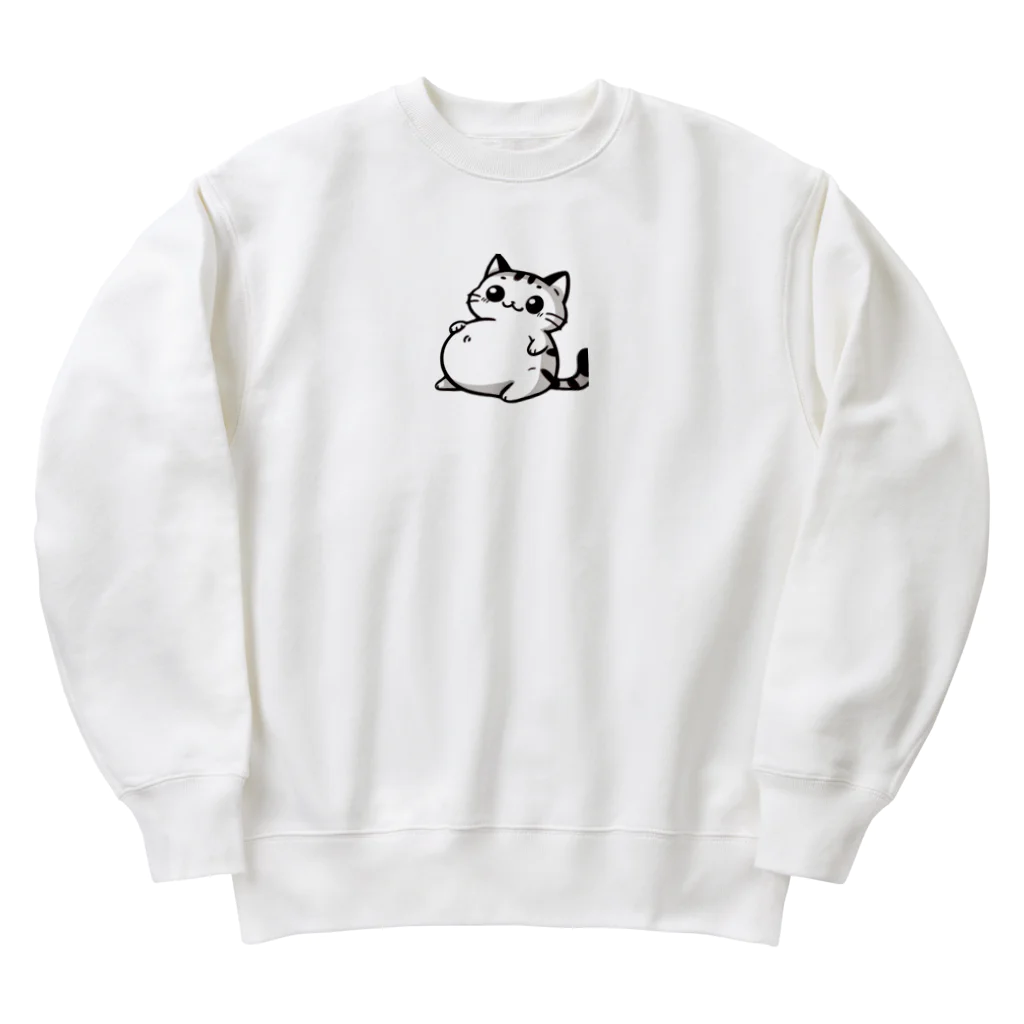 ゆるねこshopのお腹のでてる猫20 Heavyweight Crew Neck Sweatshirt