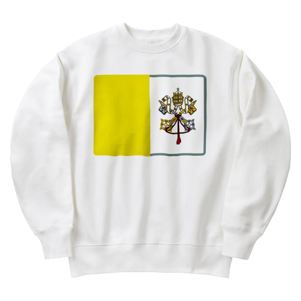 お絵かき屋さんのバチカンの国旗 Heavyweight Crew Neck Sweatshirt