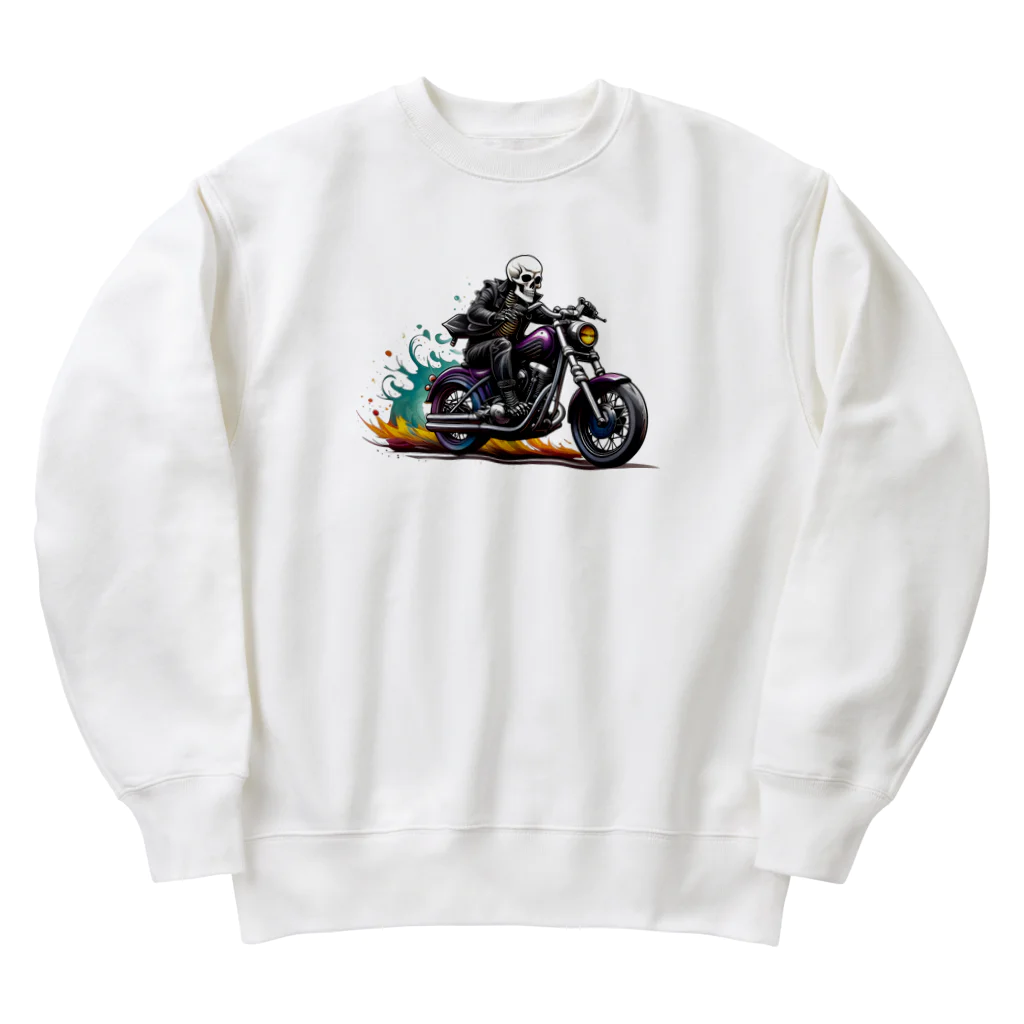 shime_savaのベタなスカルライダー Heavyweight Crew Neck Sweatshirt