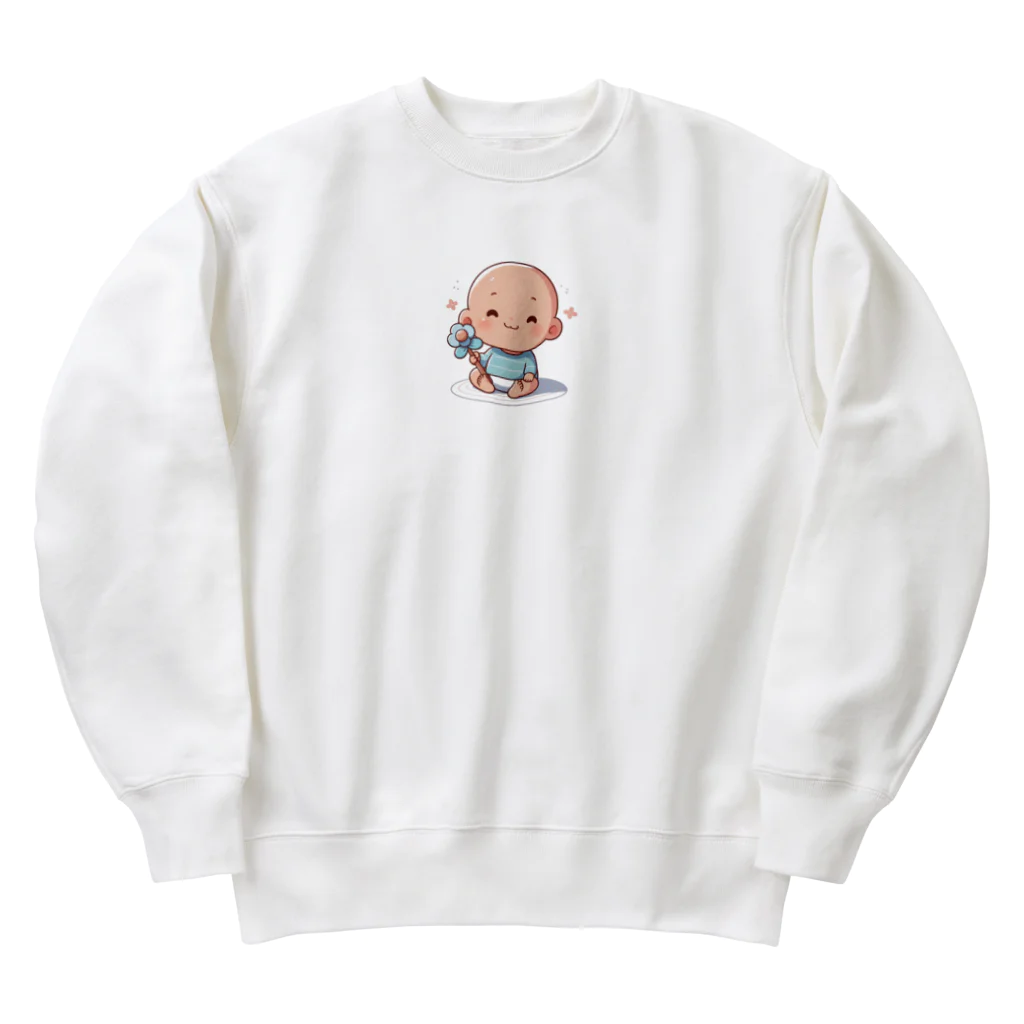 アミュペンの可愛らしい赤ちゃん、笑顔🎵 Heavyweight Crew Neck Sweatshirt